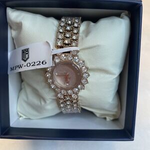 Montres Prestige MPW-0226 Rose Gold Crystal Women's Dress Watch New